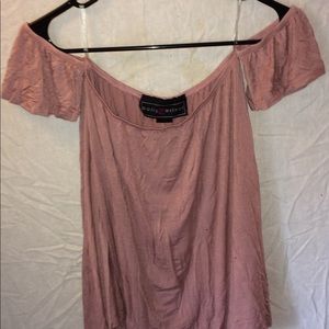 Pink off the shoulder flowy top